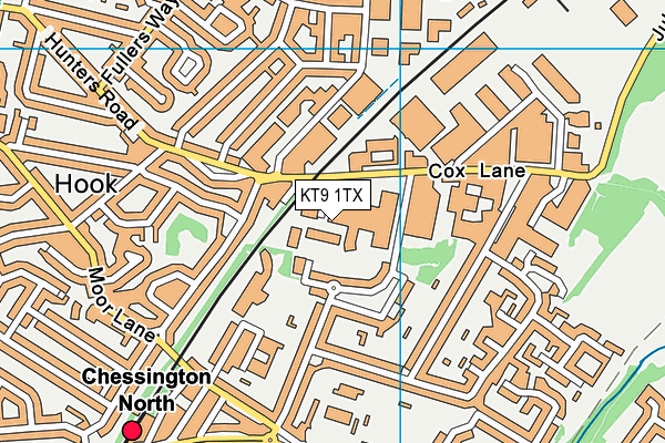 KT9 1TX map - OS VectorMap District (Ordnance Survey)