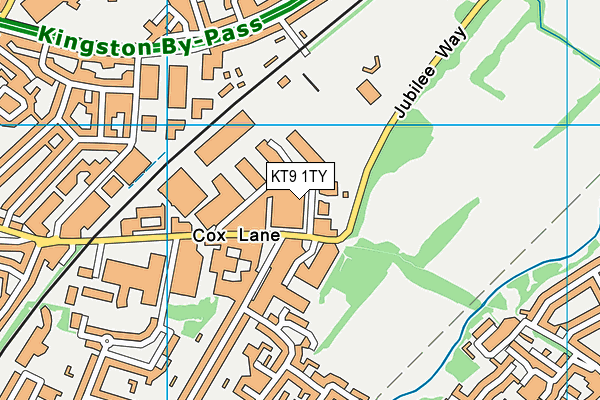 KT9 1TY map - OS VectorMap District (Ordnance Survey)