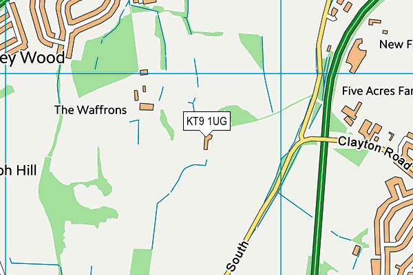 Surbiton Golf Club map (KT9 1UG) - OS VectorMap District (Ordnance Survey)