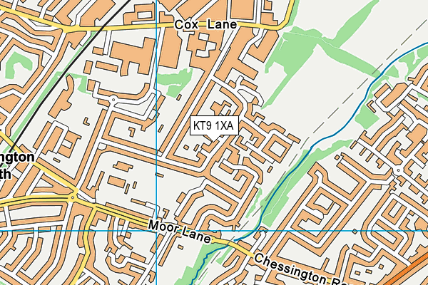 KT9 1XA map - OS VectorMap District (Ordnance Survey)