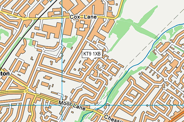 KT9 1XB map - OS VectorMap District (Ordnance Survey)