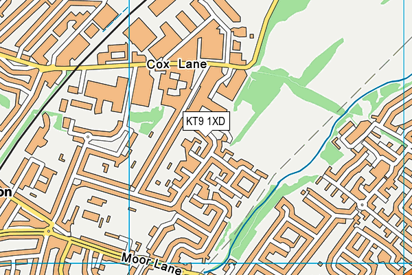 KT9 1XD map - OS VectorMap District (Ordnance Survey)