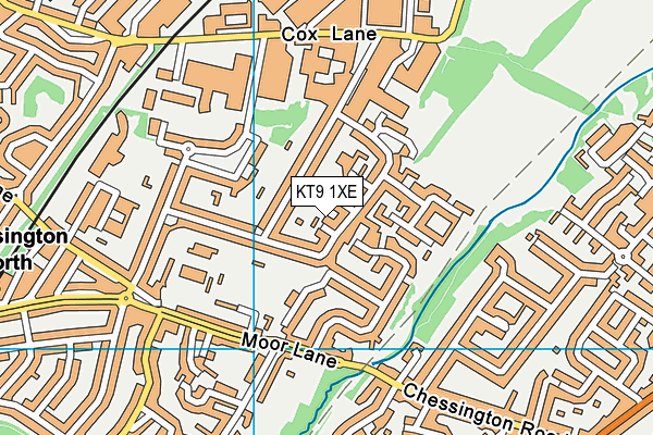 KT9 1XE map - OS VectorMap District (Ordnance Survey)