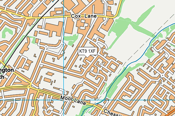 KT9 1XF map - OS VectorMap District (Ordnance Survey)