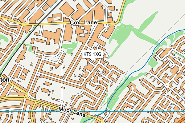 KT9 1XG map - OS VectorMap District (Ordnance Survey)