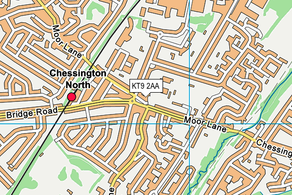 KT9 2AA map - OS VectorMap District (Ordnance Survey)