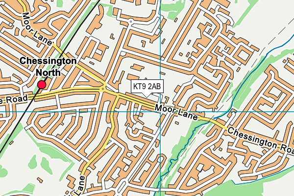 KT9 2AB map - OS VectorMap District (Ordnance Survey)