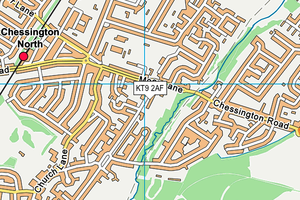 KT9 2AF map - OS VectorMap District (Ordnance Survey)
