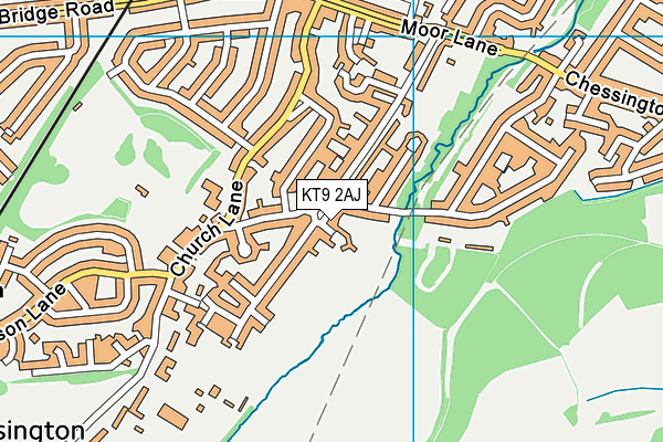 KT9 2AJ map - OS VectorMap District (Ordnance Survey)