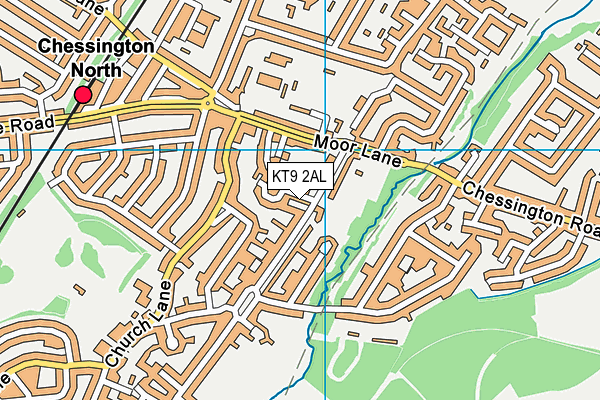 KT9 2AL map - OS VectorMap District (Ordnance Survey)