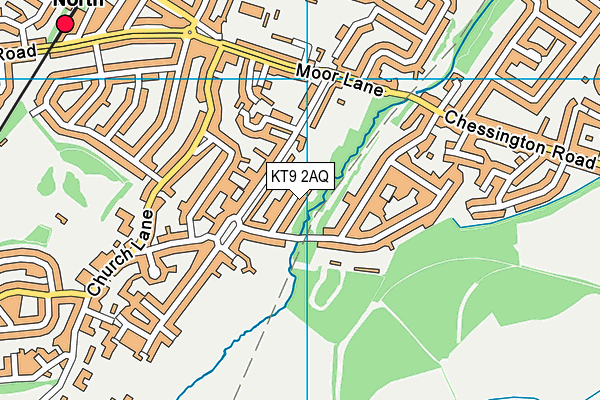 KT9 2AQ map - OS VectorMap District (Ordnance Survey)
