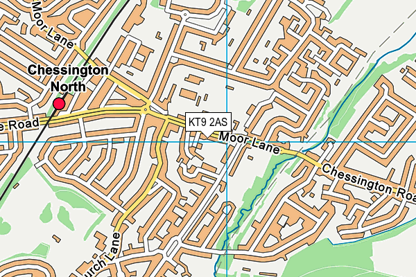 KT9 2AS map - OS VectorMap District (Ordnance Survey)