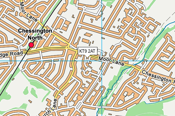 KT9 2AT map - OS VectorMap District (Ordnance Survey)