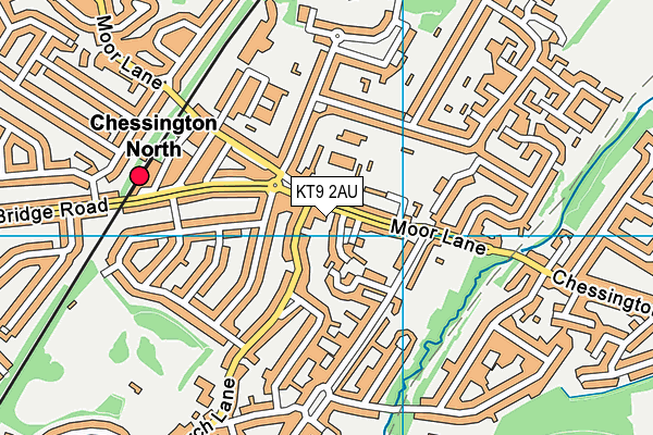 KT9 2AU map - OS VectorMap District (Ordnance Survey)