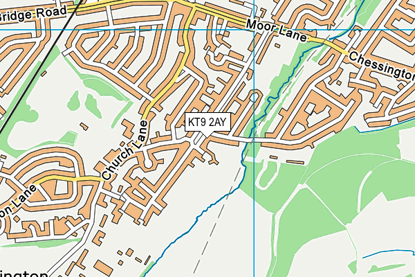 KT9 2AY map - OS VectorMap District (Ordnance Survey)