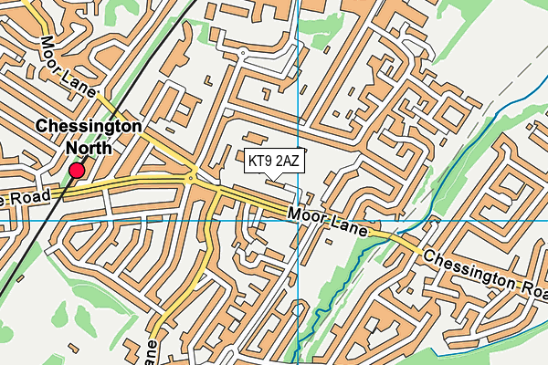 KT9 2AZ map - OS VectorMap District (Ordnance Survey)