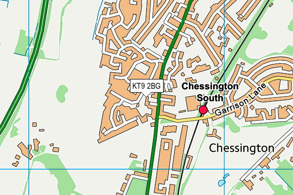 KT9 2BG map - OS VectorMap District (Ordnance Survey)
