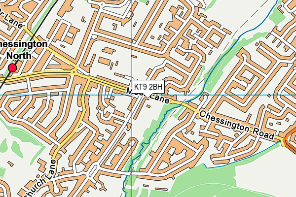 KT9 2BH map - OS VectorMap District (Ordnance Survey)