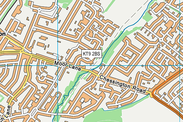 KT9 2BS map - OS VectorMap District (Ordnance Survey)