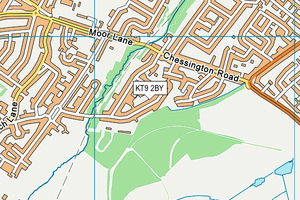 KT9 2BY map - OS VectorMap District (Ordnance Survey)