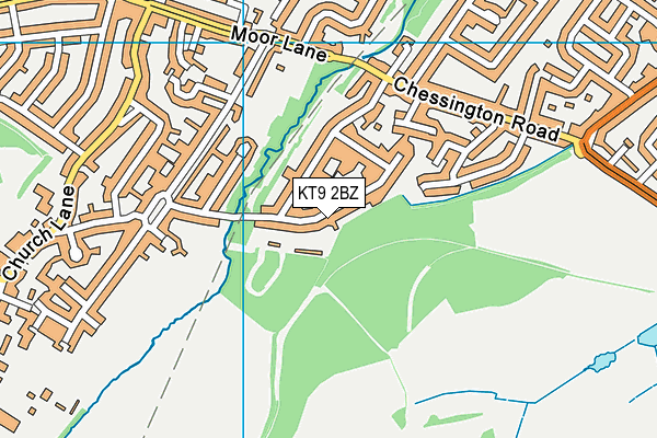 KT9 2BZ map - OS VectorMap District (Ordnance Survey)