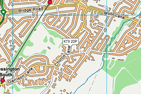 KT9 2DP map - OS VectorMap District (Ordnance Survey)