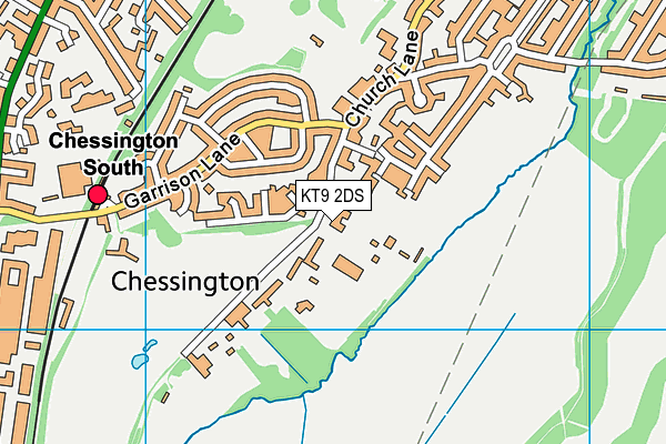 KT9 2DS map - OS VectorMap District (Ordnance Survey)