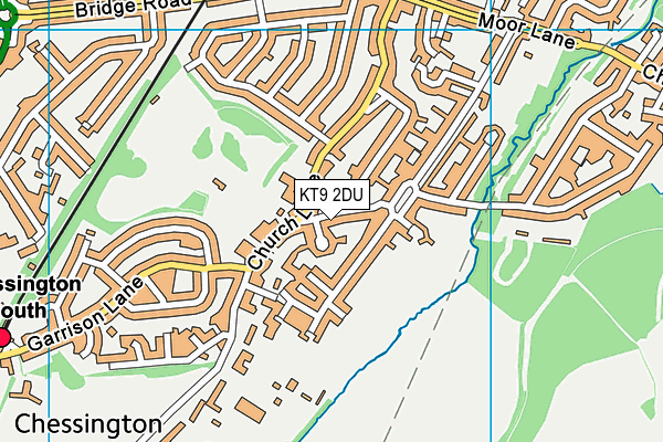 KT9 2DU map - OS VectorMap District (Ordnance Survey)