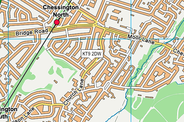 KT9 2DW map - OS VectorMap District (Ordnance Survey)