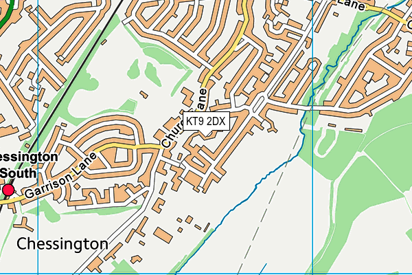 KT9 2DX map - OS VectorMap District (Ordnance Survey)