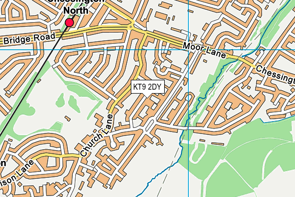 KT9 2DY map - OS VectorMap District (Ordnance Survey)