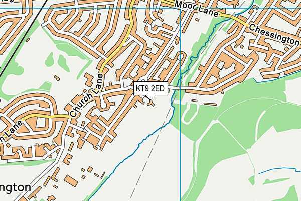 KT9 2ED map - OS VectorMap District (Ordnance Survey)