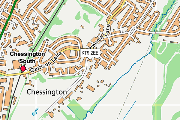 KT9 2EE map - OS VectorMap District (Ordnance Survey)