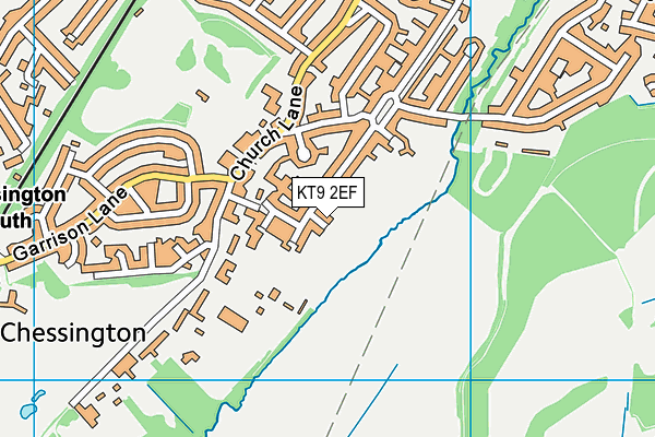 KT9 2EF map - OS VectorMap District (Ordnance Survey)