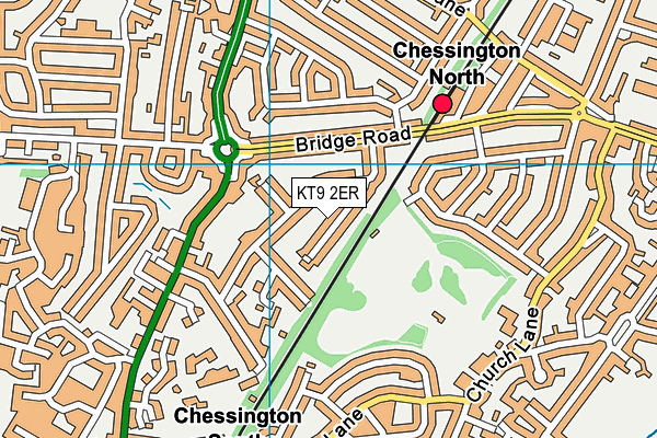 KT9 2ER map - OS VectorMap District (Ordnance Survey)