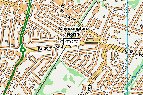 KT9 2EX map - OS VectorMap District (Ordnance Survey)