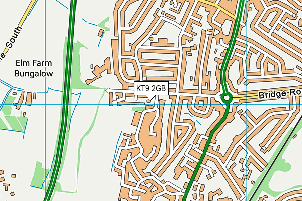 KT9 2GB map - OS VectorMap District (Ordnance Survey)
