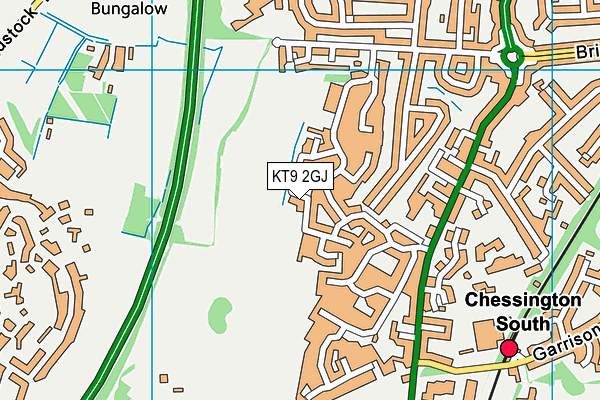 KT9 2GJ map - OS VectorMap District (Ordnance Survey)