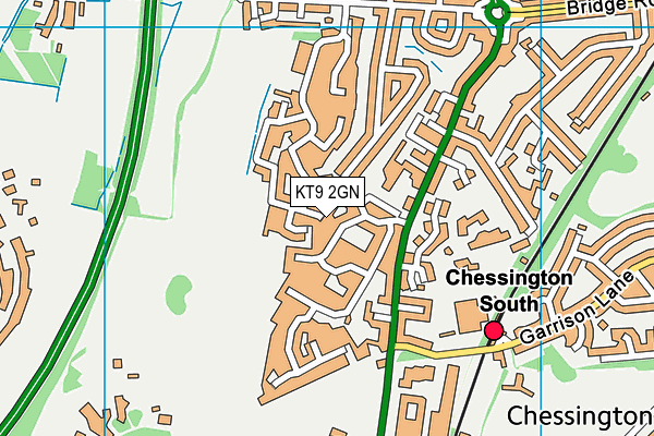 KT9 2GN map - OS VectorMap District (Ordnance Survey)