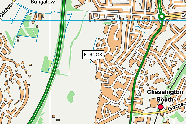 KT9 2GS map - OS VectorMap District (Ordnance Survey)