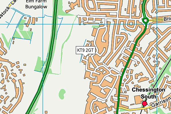 KT9 2GT map - OS VectorMap District (Ordnance Survey)
