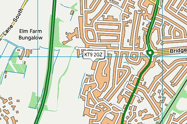 Kings Centre map (KT9 2GZ) - OS VectorMap District (Ordnance Survey)