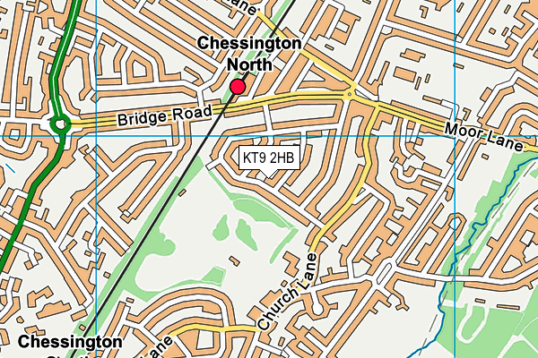 KT9 2HB map - OS VectorMap District (Ordnance Survey)
