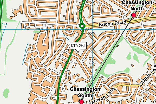 KT9 2HJ map - OS VectorMap District (Ordnance Survey)