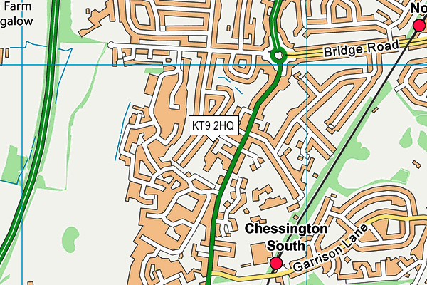 KT9 2HQ map - OS VectorMap District (Ordnance Survey)