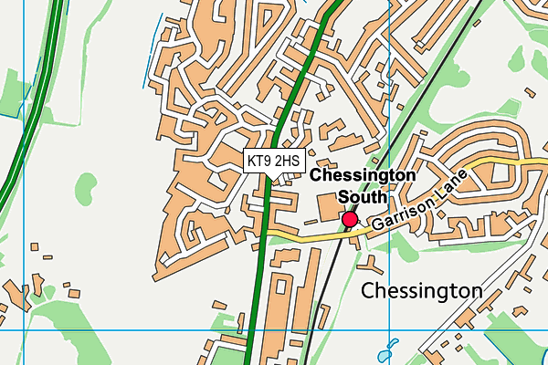 KT9 2HS map - OS VectorMap District (Ordnance Survey)