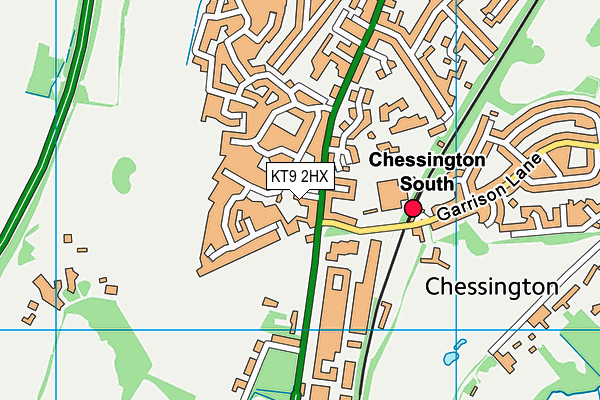 KT9 2HX map - OS VectorMap District (Ordnance Survey)