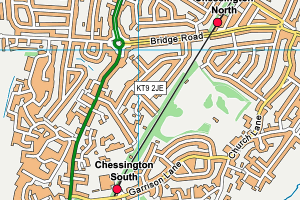 KT9 2JE map - OS VectorMap District (Ordnance Survey)