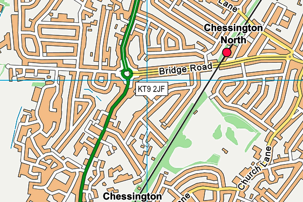 KT9 2JF map - OS VectorMap District (Ordnance Survey)