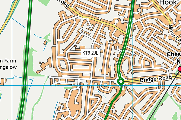 KT9 2JL map - OS VectorMap District (Ordnance Survey)